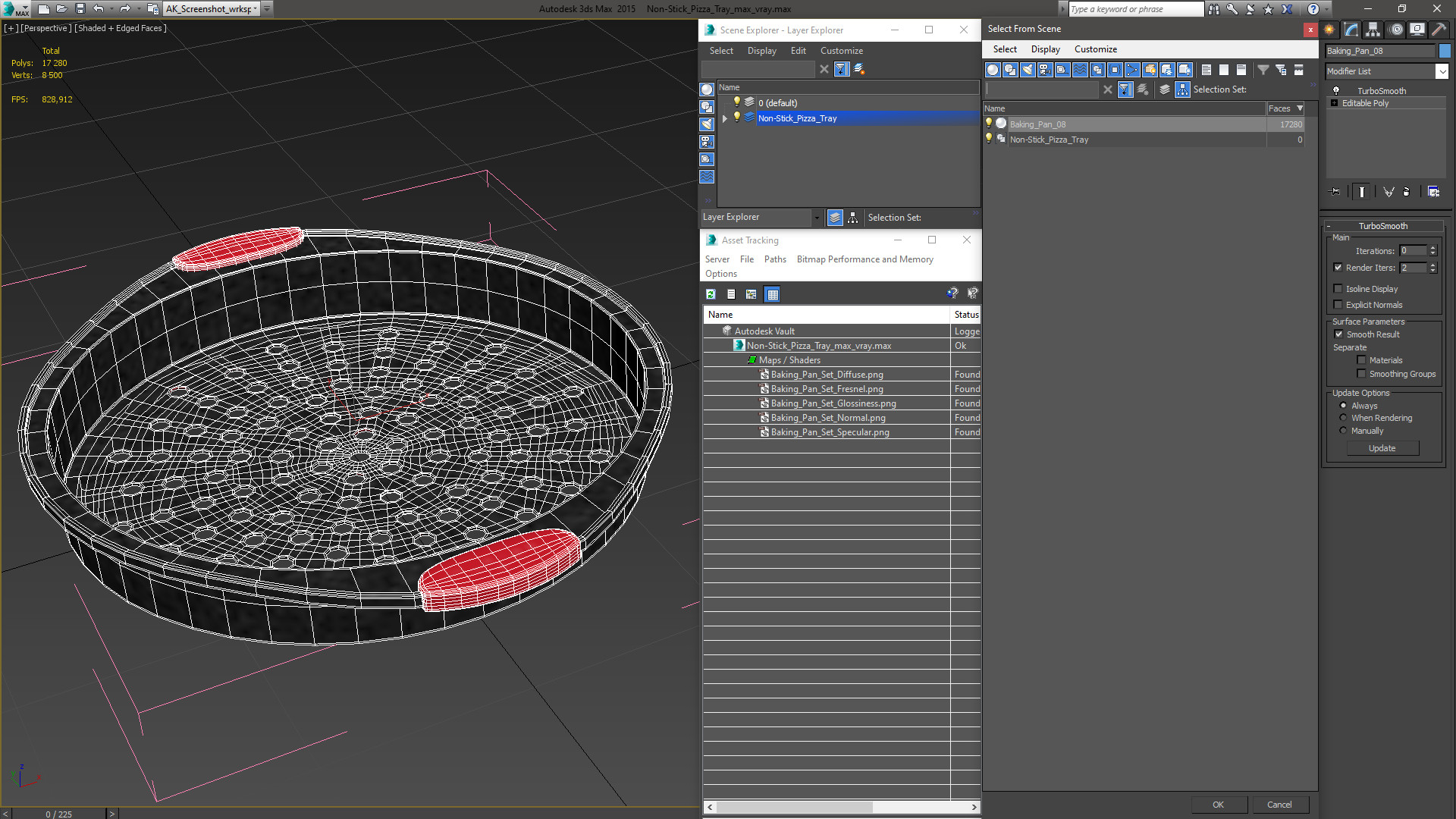 3D model Non-Stick Pizza Tray