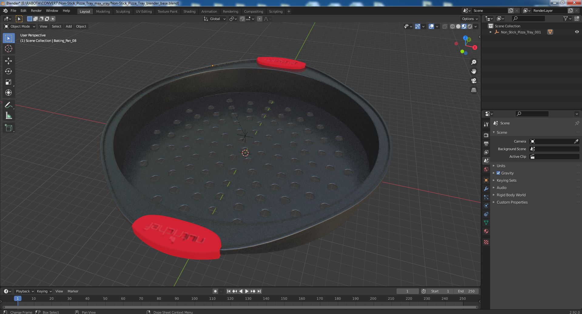 3D model Non-Stick Pizza Tray