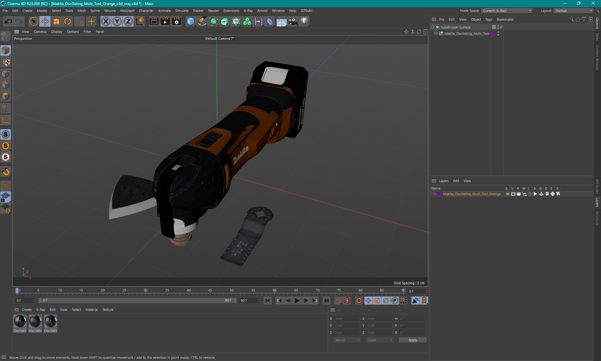 3D Makita Oscillating Multi Tool Orange