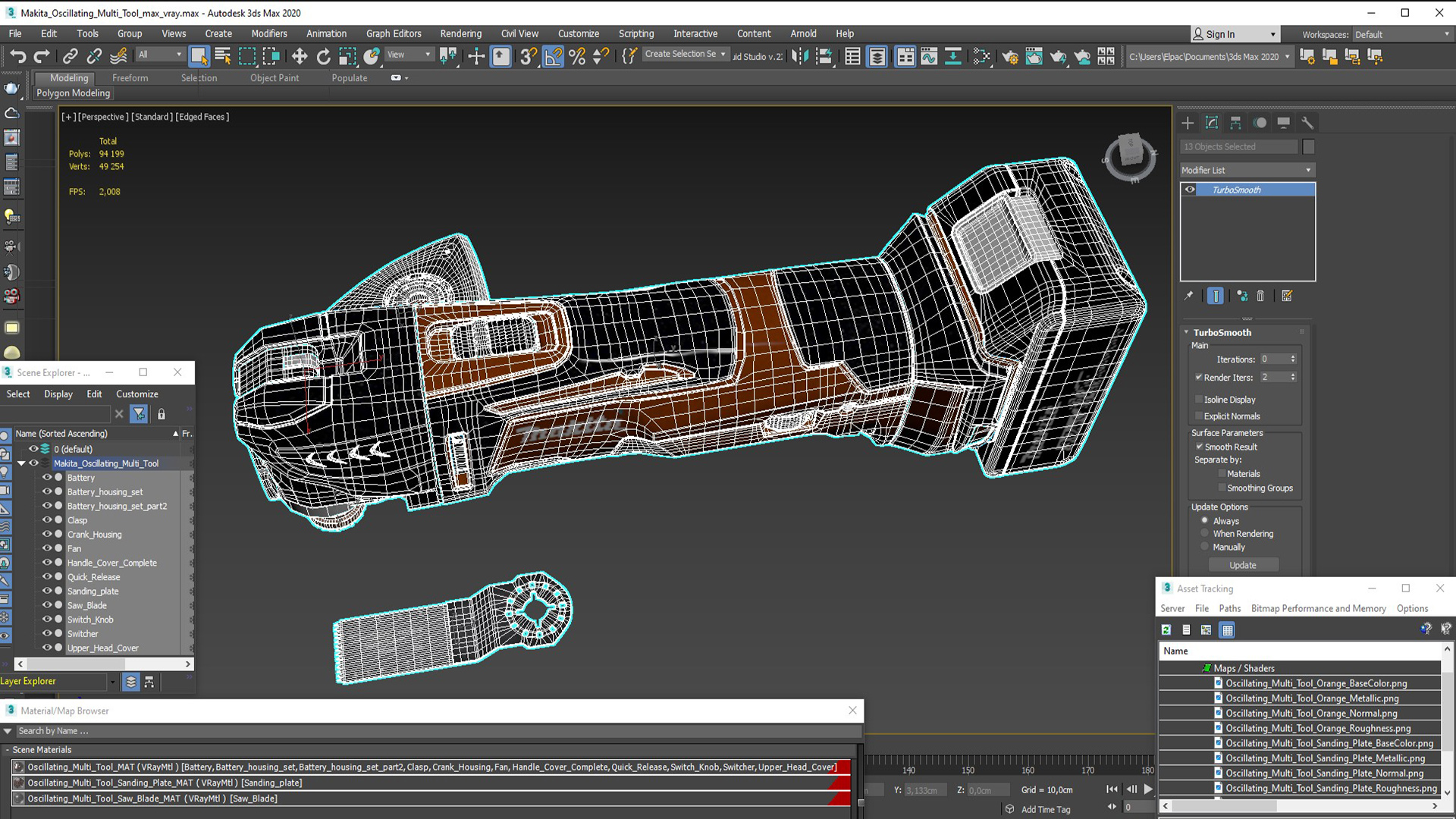 3D Makita Oscillating Multi Tool Orange