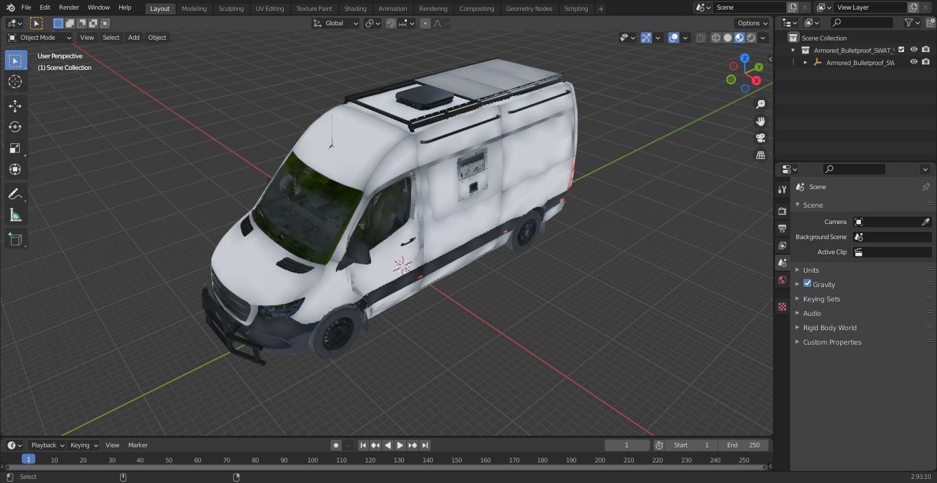 3D Armored Bulletproof SWAT Van model