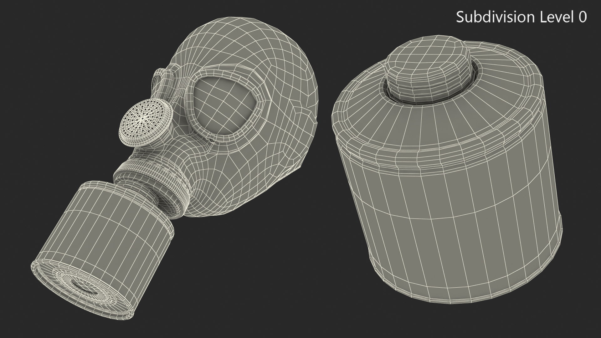 3D Single Filter Gas Mask Green model