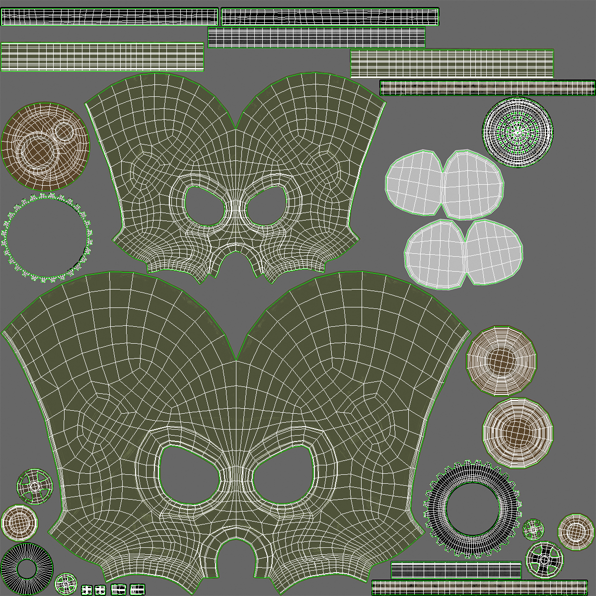 3D Single Filter Gas Mask Green model
