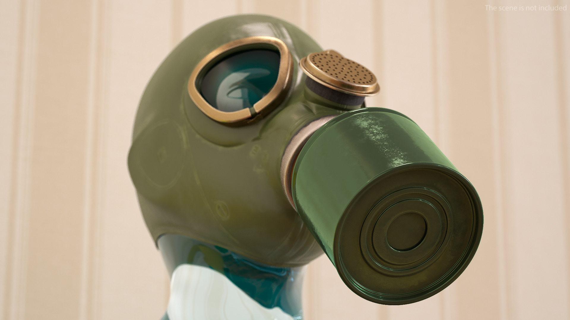 3D Single Filter Gas Mask Green model