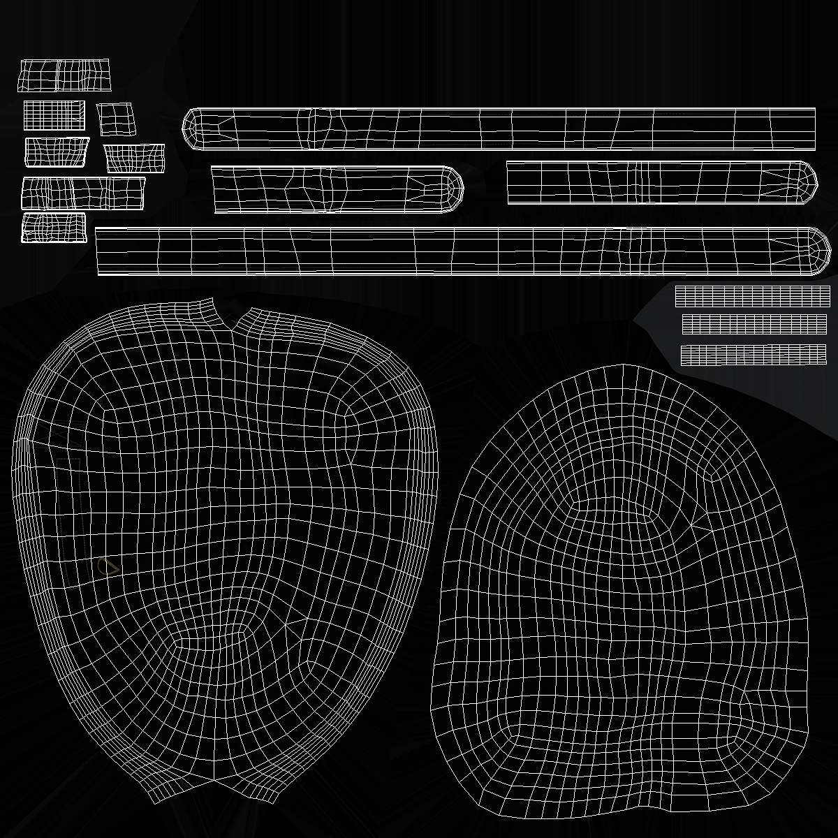Arm Sling Bandage Right Hand Black 3D model