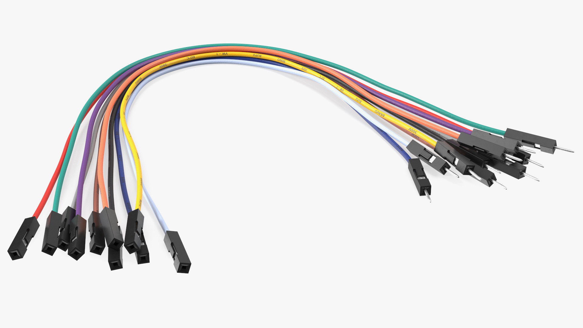 Jumper Wires Bented Multicolored 3D