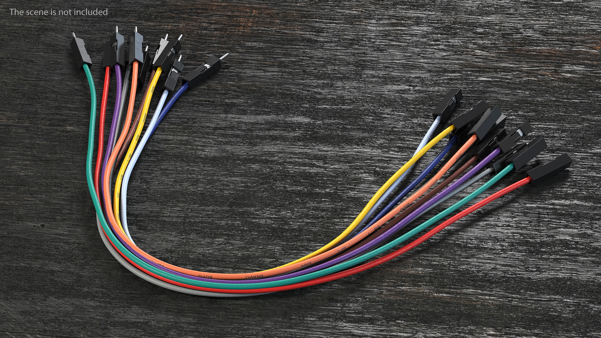 Jumper Wires Bented Multicolored 3D