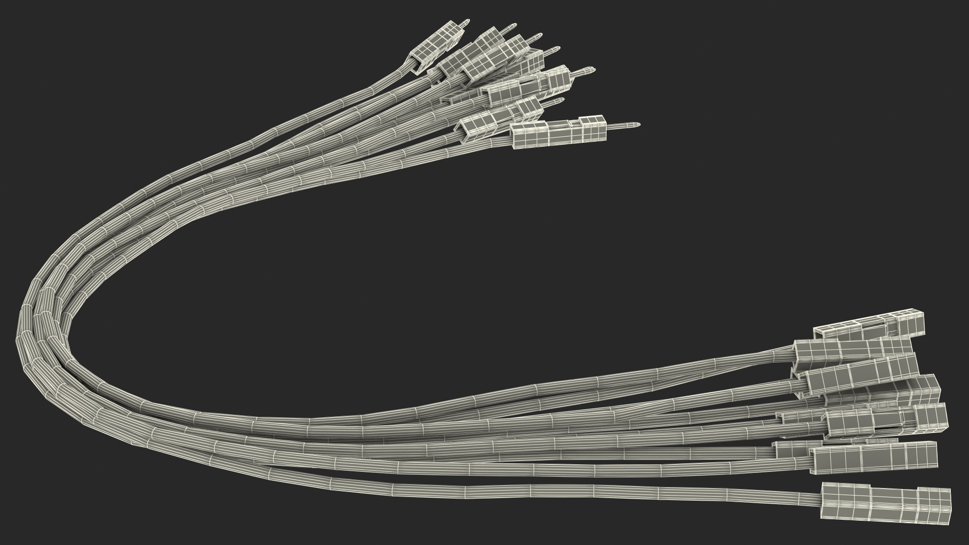 Jumper Wires Bented Multicolored 3D
