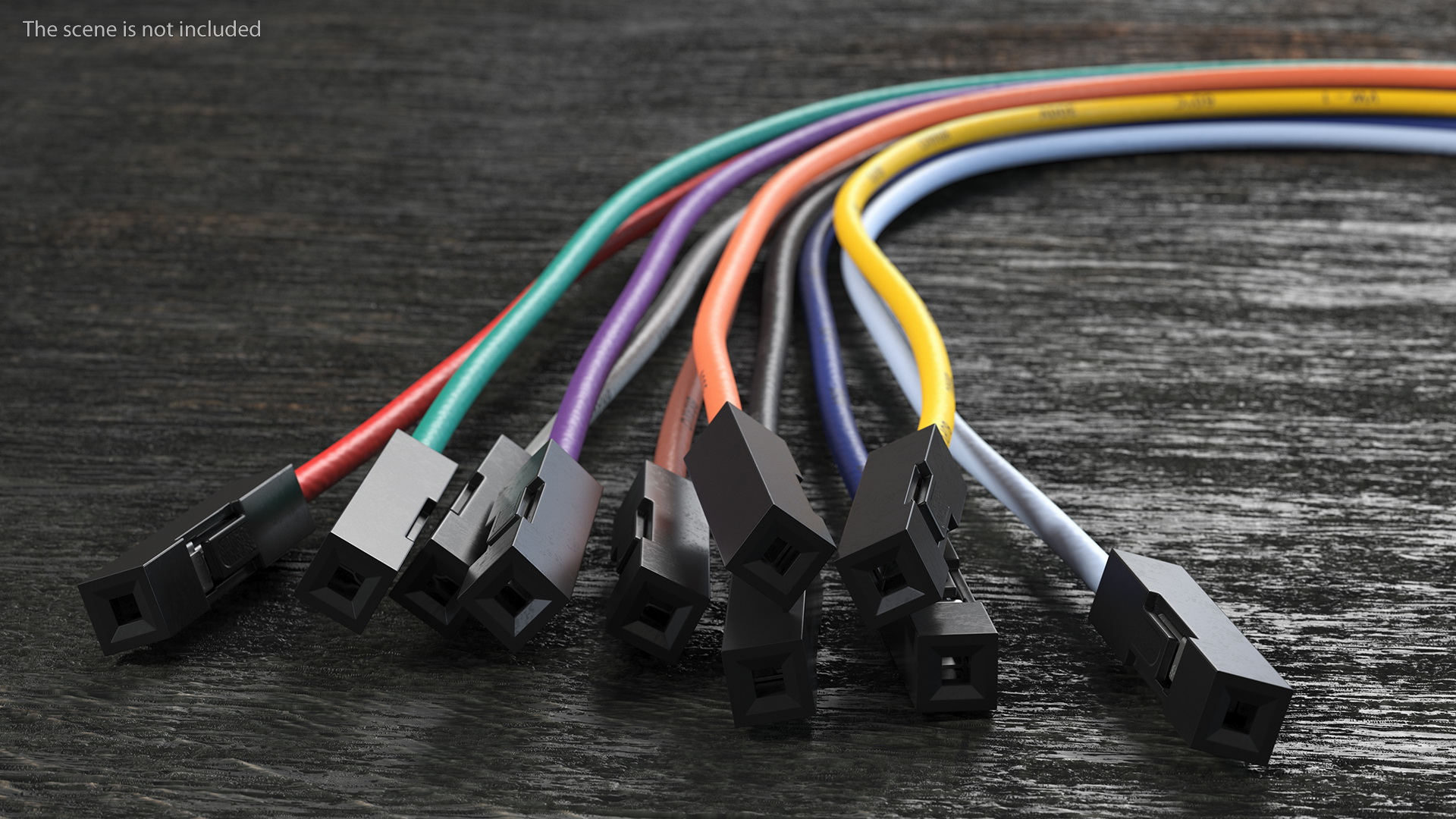 Jumper Wires Bented Multicolored 3D