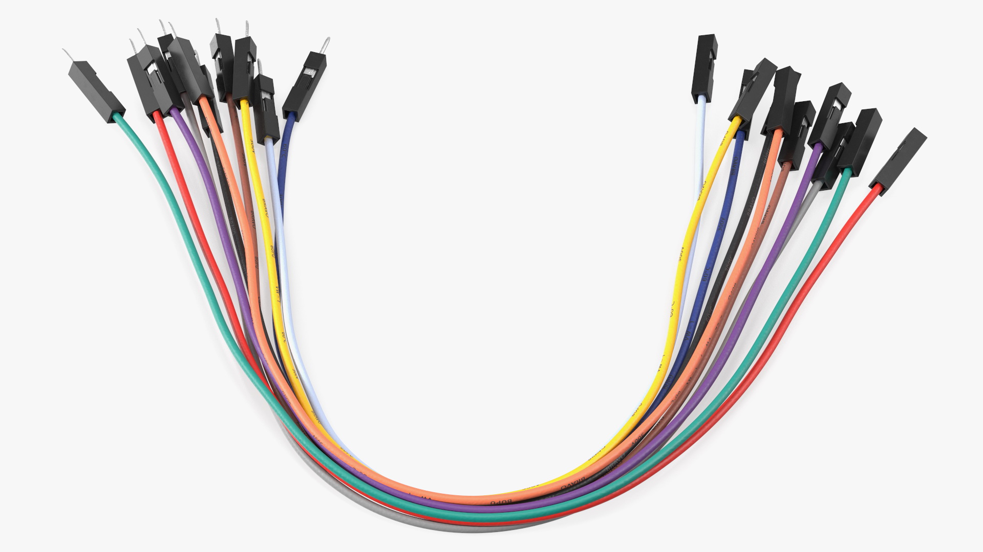 Jumper Wires Bented Multicolored 3D