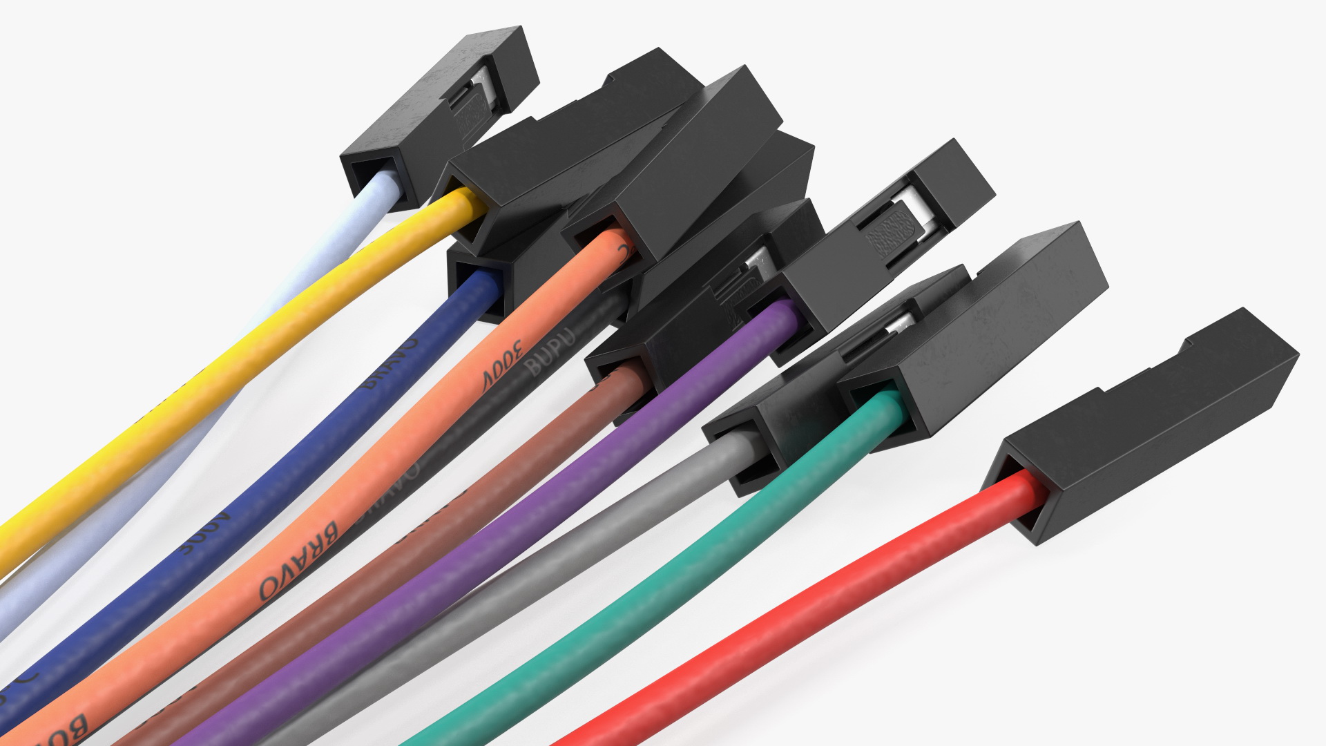 Jumper Wires Bented Multicolored 3D