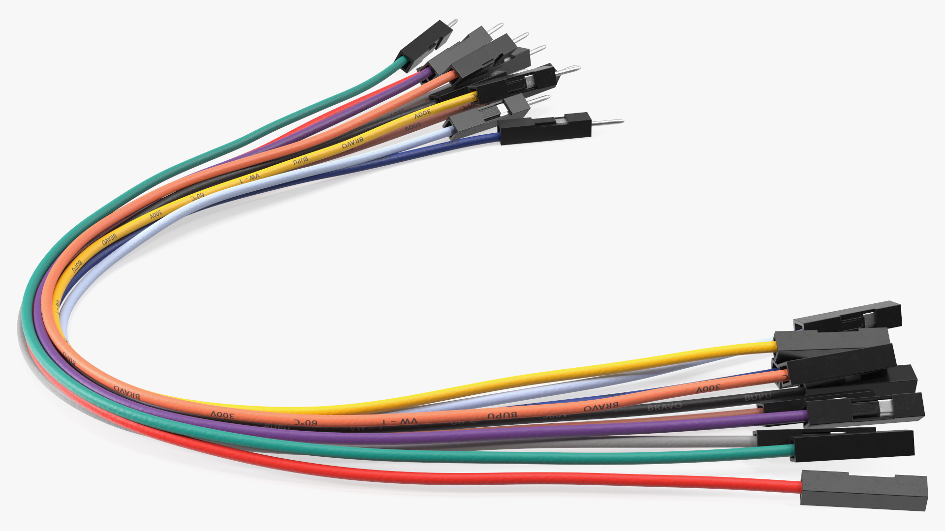 Jumper Wires Bented Multicolored 3D