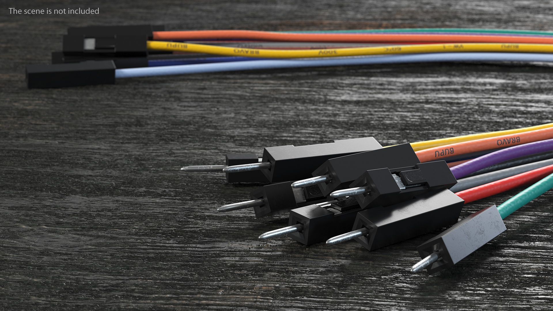 Jumper Wires Bented Multicolored 3D