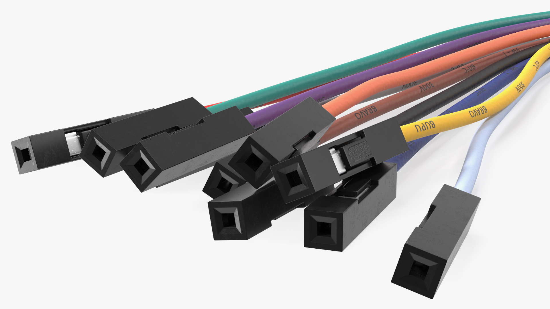Jumper Wires Bented Multicolored 3D