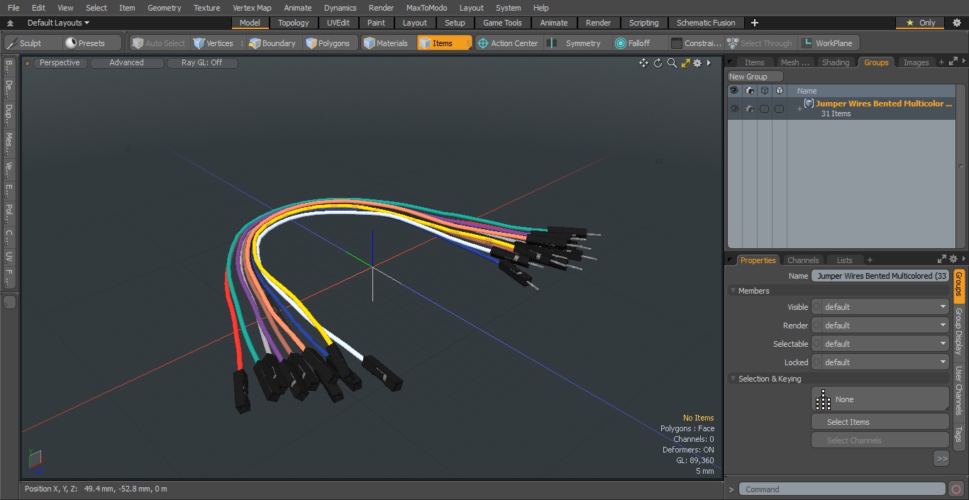 Jumper Wires Bented Multicolored 3D