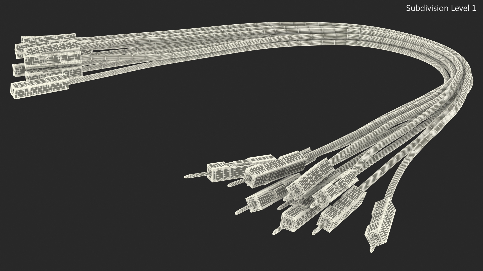 Jumper Wires Bented Multicolored 3D