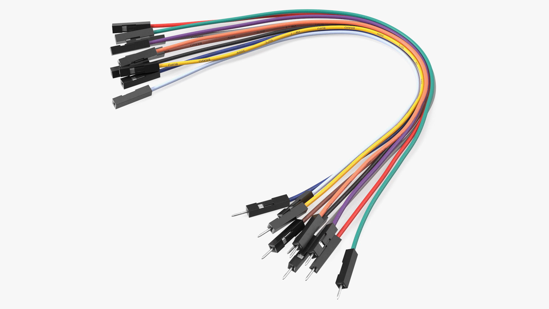 Jumper Wires Bented Multicolored 3D