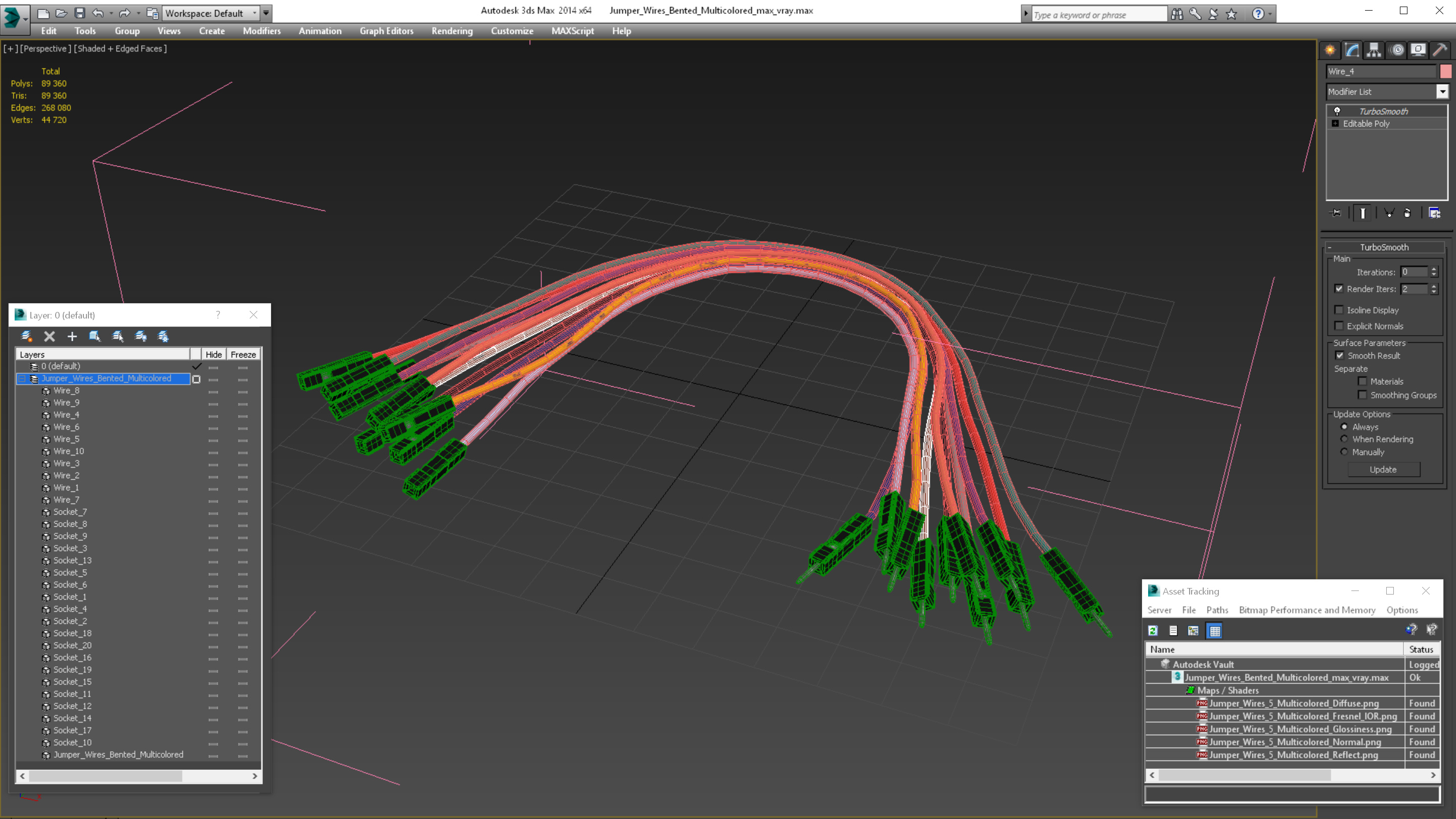 Jumper Wires Bented Multicolored 3D