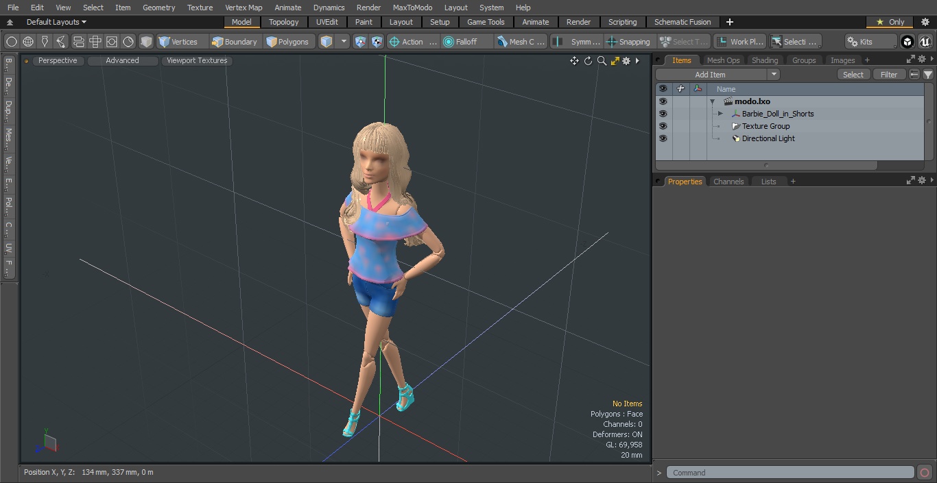 3D Barbie Doll in Shorts