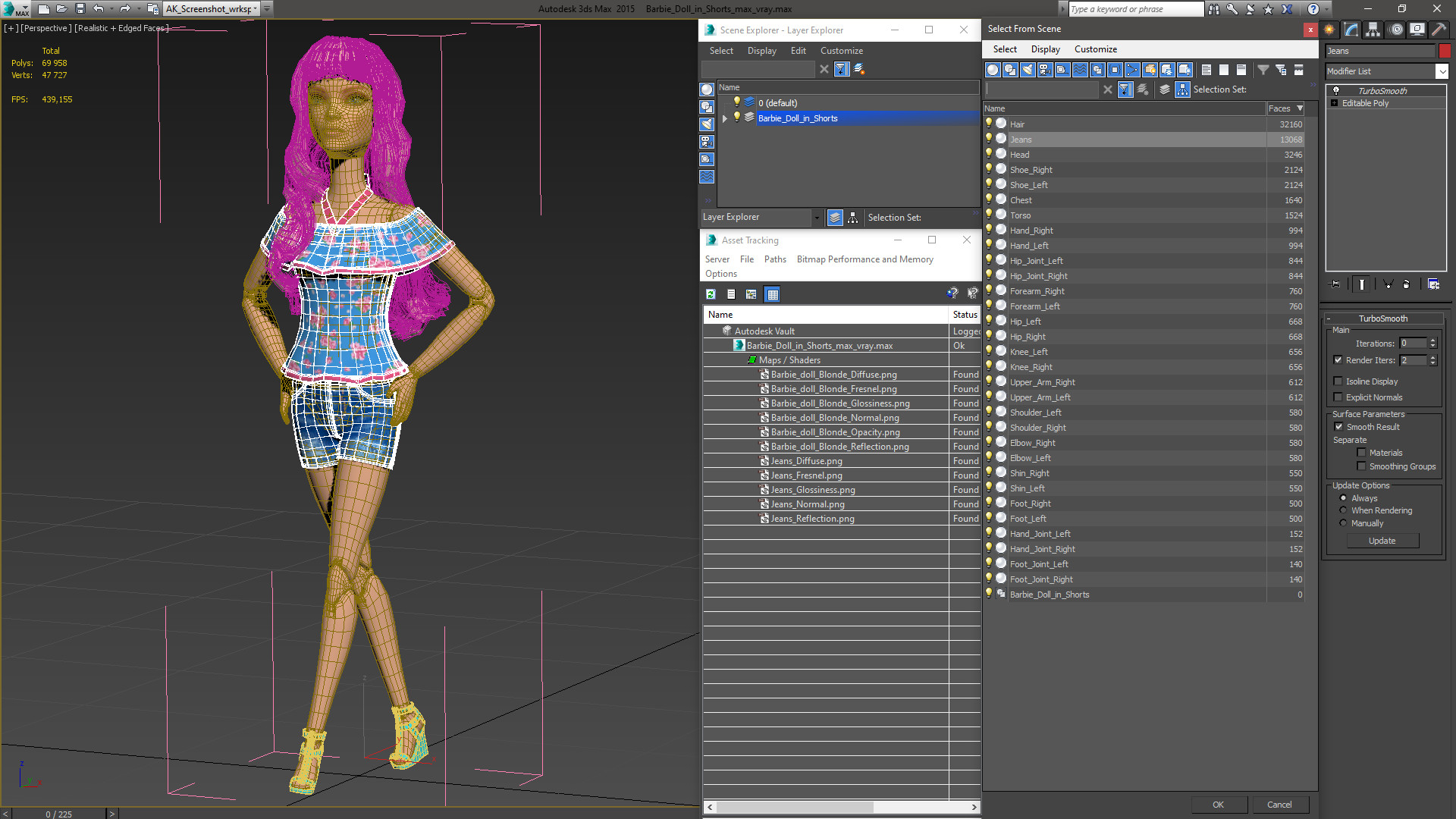 3D Barbie Doll in Shorts