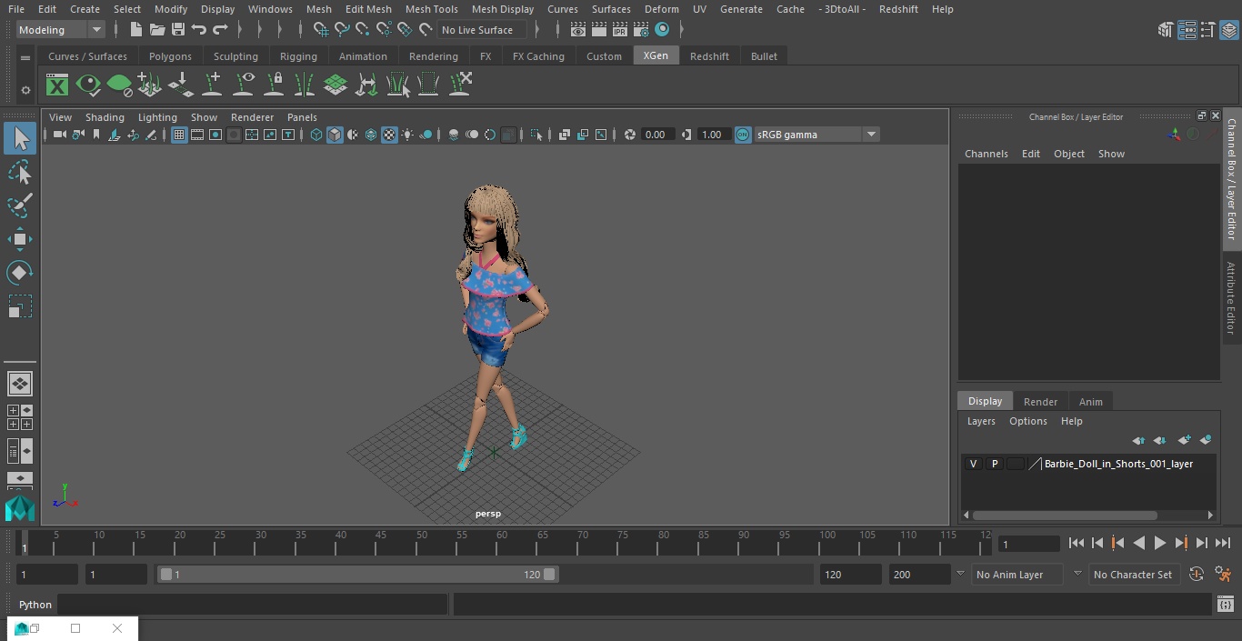 3D Barbie Doll in Shorts