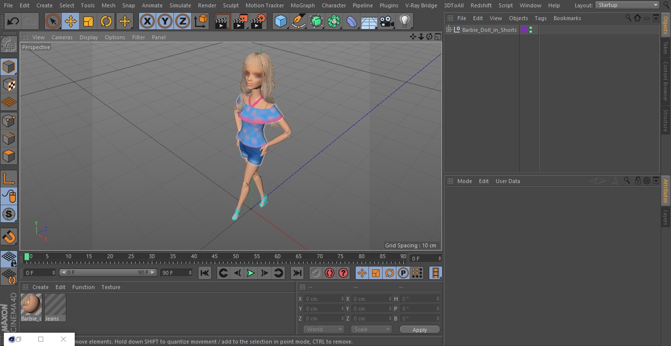 3D Barbie Doll in Shorts
