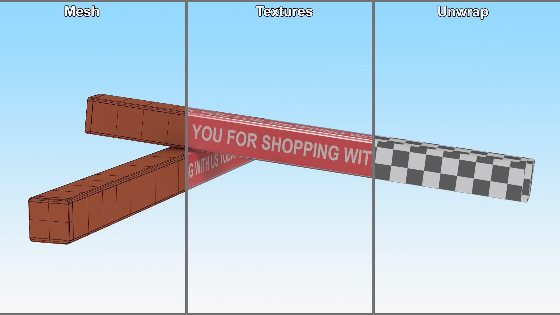 3D Checkout Lane Belt Divider