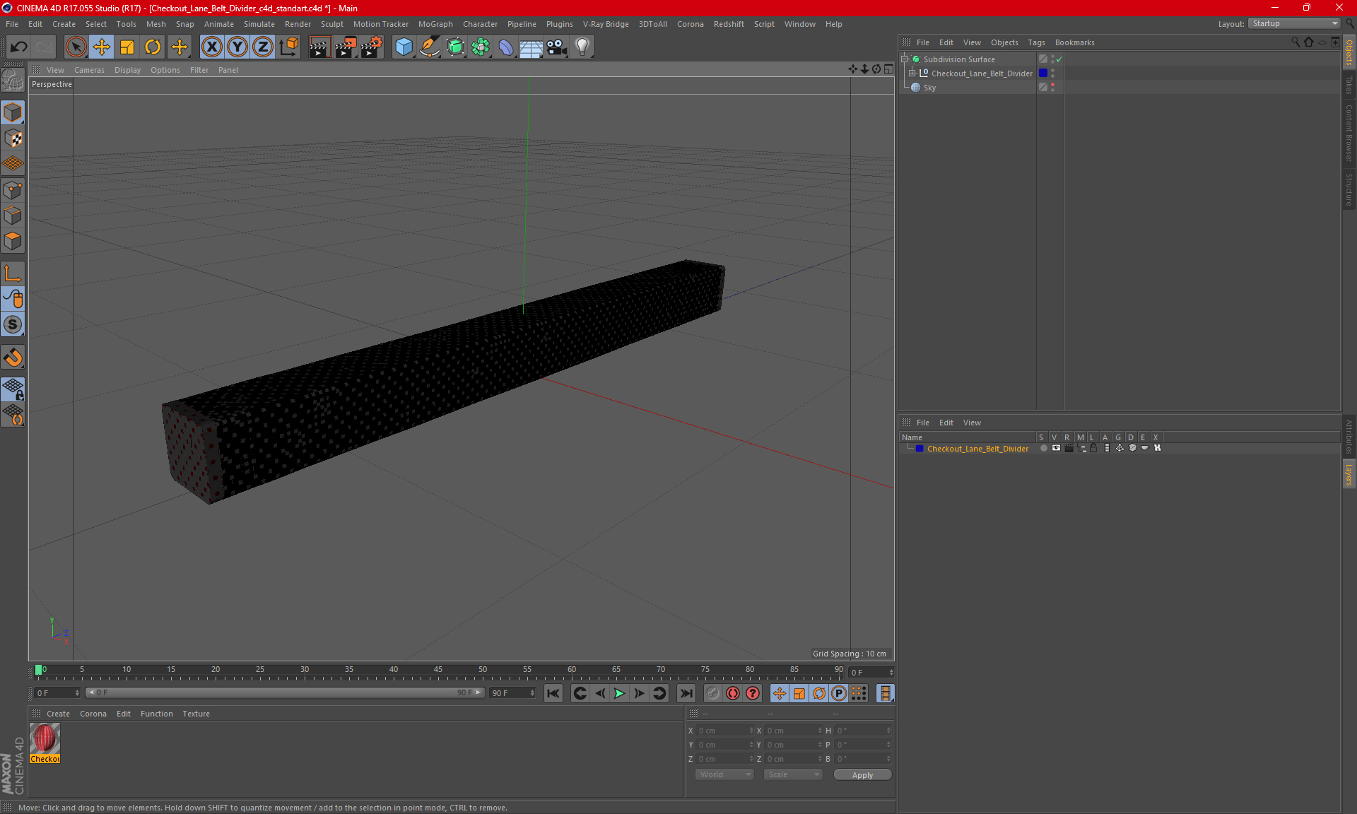 3D Checkout Lane Belt Divider