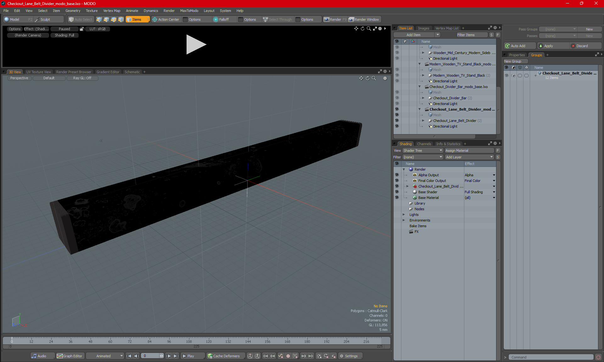 3D Checkout Lane Belt Divider