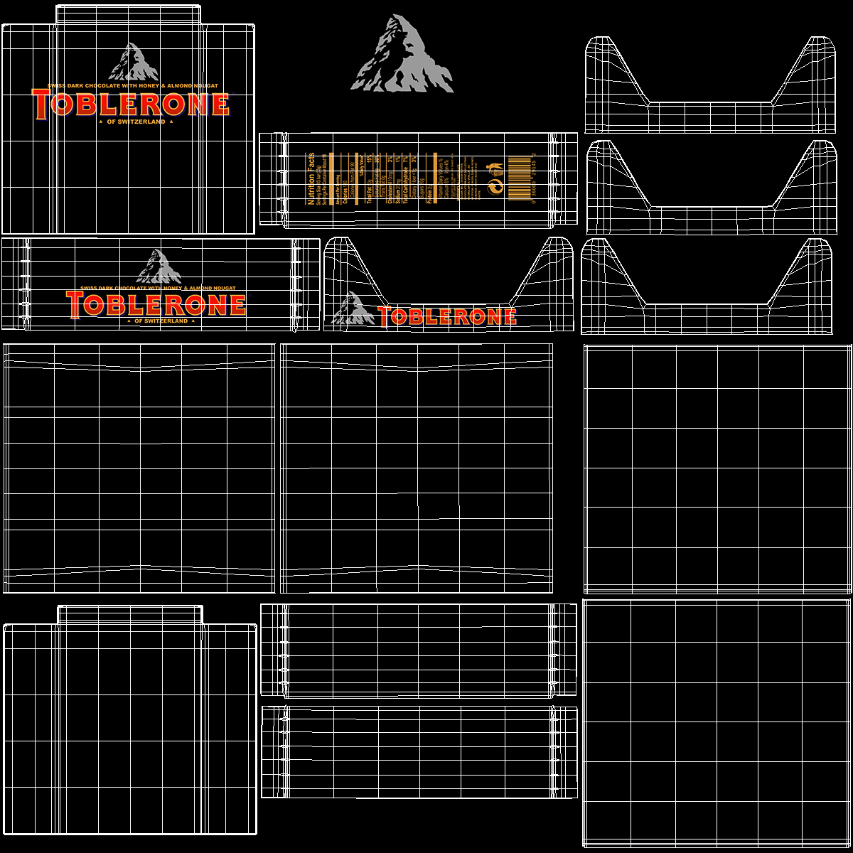 Toblerone Dark Chocolates Box 3D model