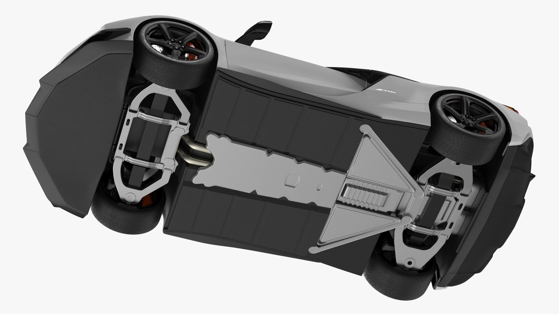 White Chevy Corvette Z06 2023 Cabriolet 3D model
