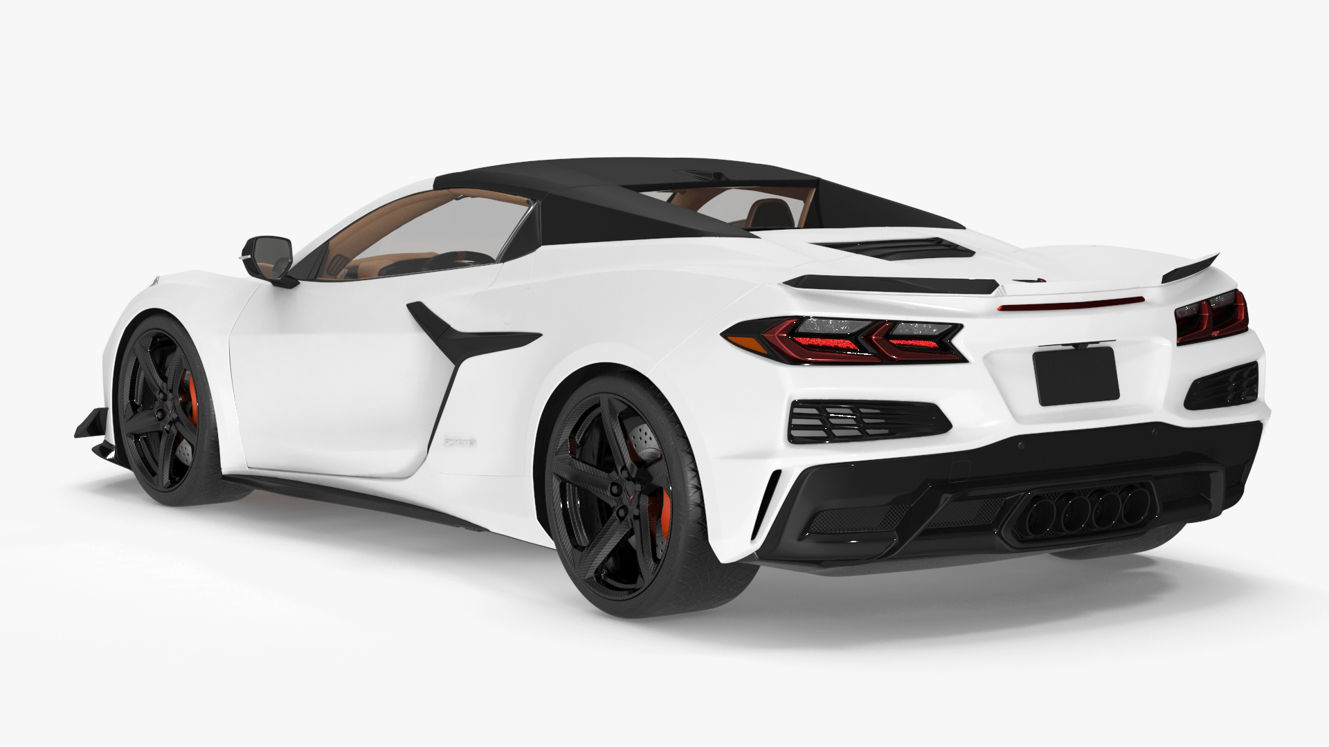 White Chevy Corvette Z06 2023 Cabriolet 3D model