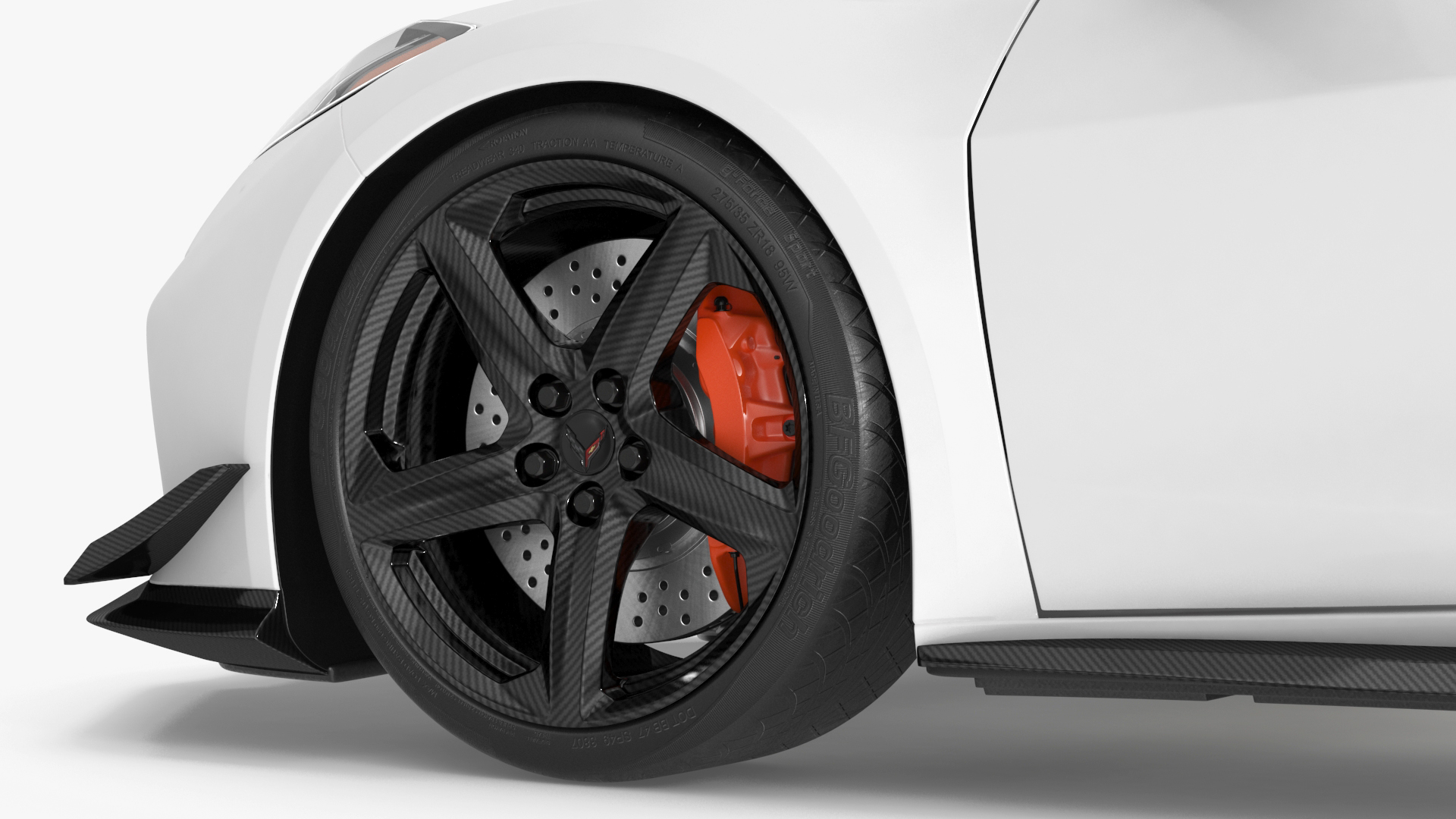 White Chevy Corvette Z06 2023 Cabriolet 3D model