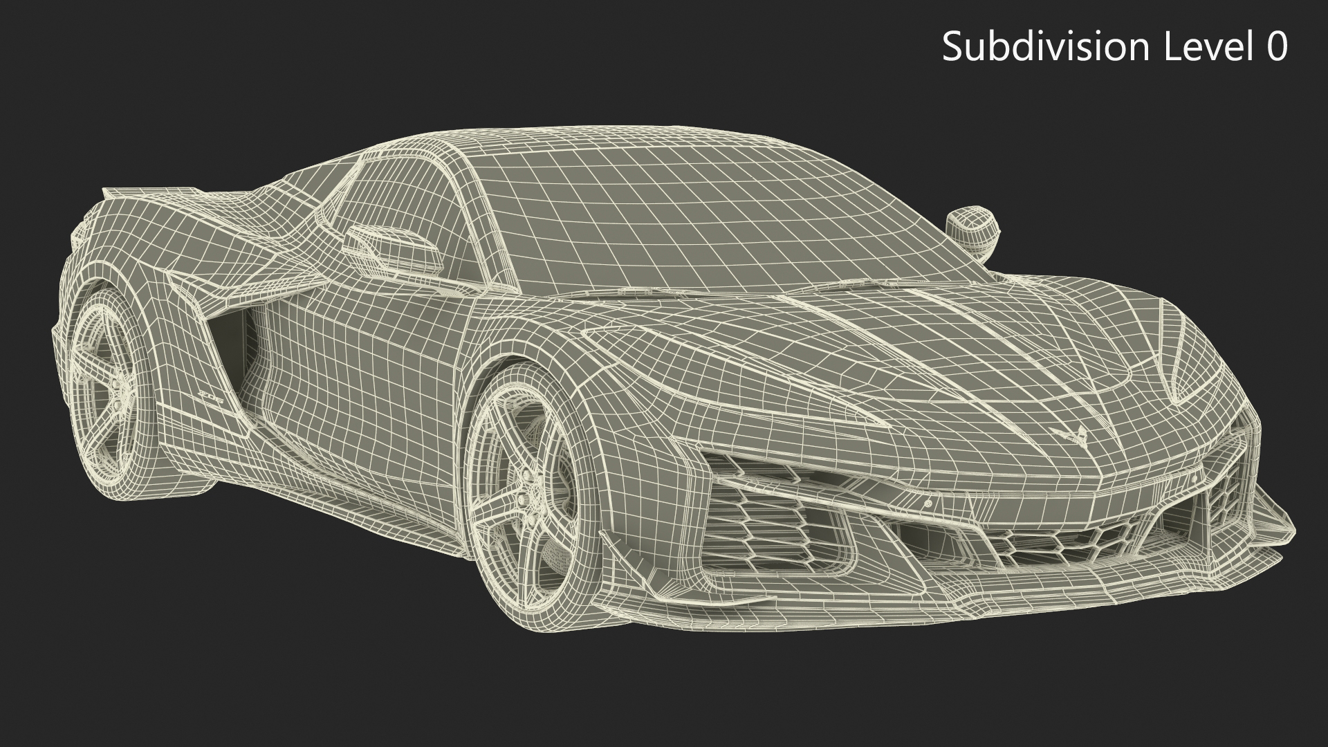 White Chevy Corvette Z06 2023 Cabriolet 3D model
