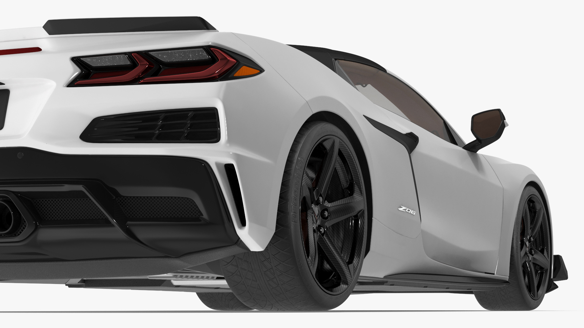 White Chevy Corvette Z06 2023 Cabriolet 3D model