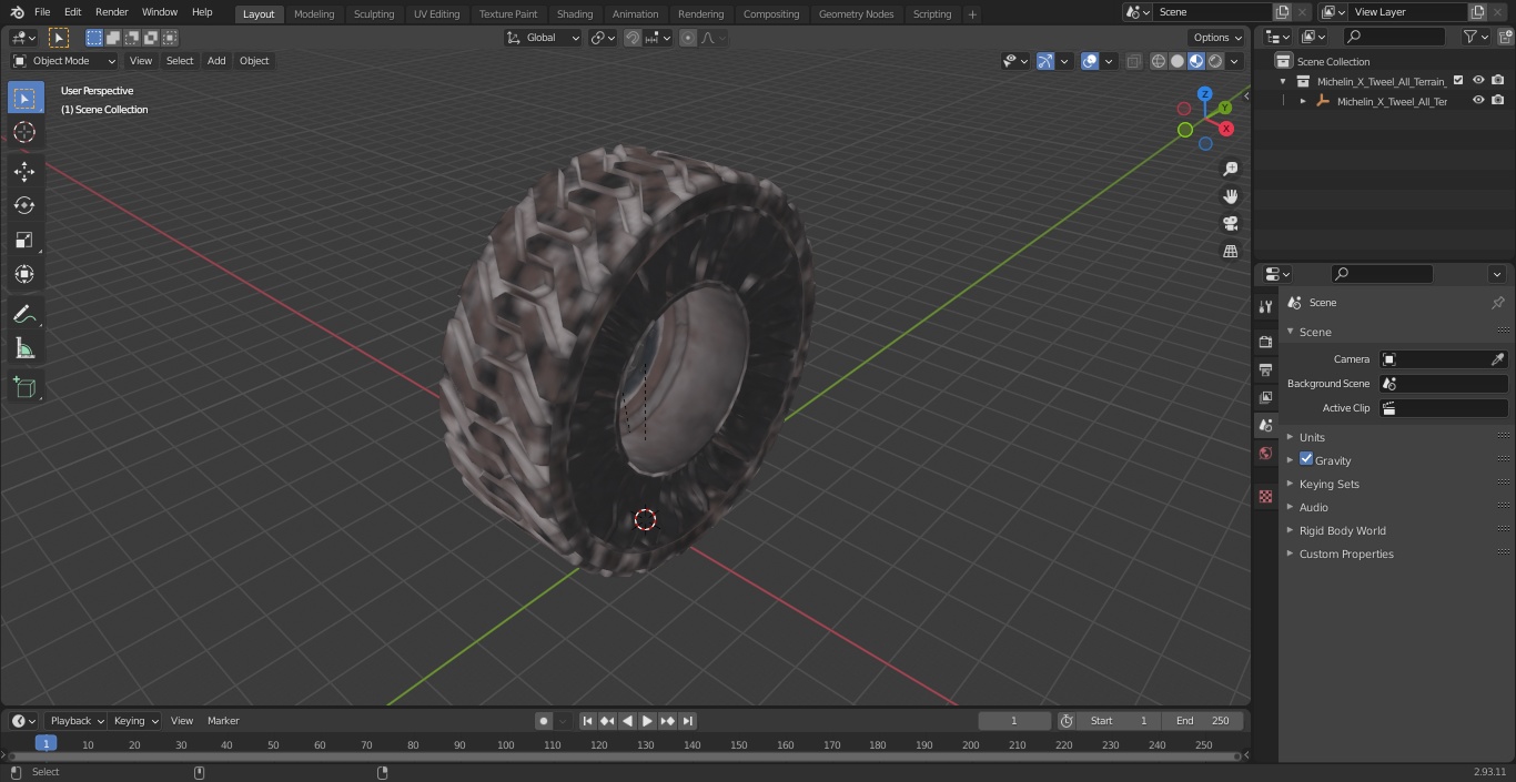 Michelin X Tweel All Terrain Dirty 3D model