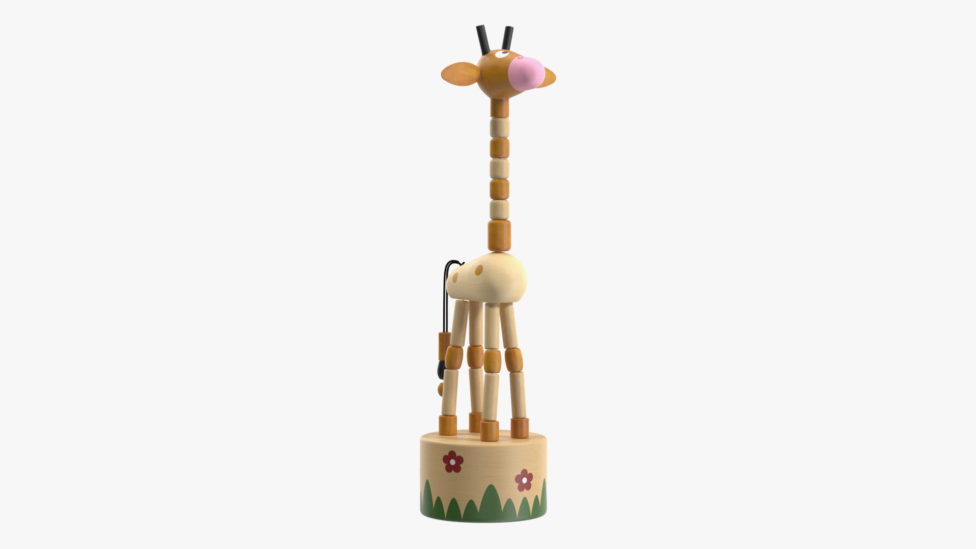 Giraffe Push Puppet Toy Rigged for Cinema 4D 3D model