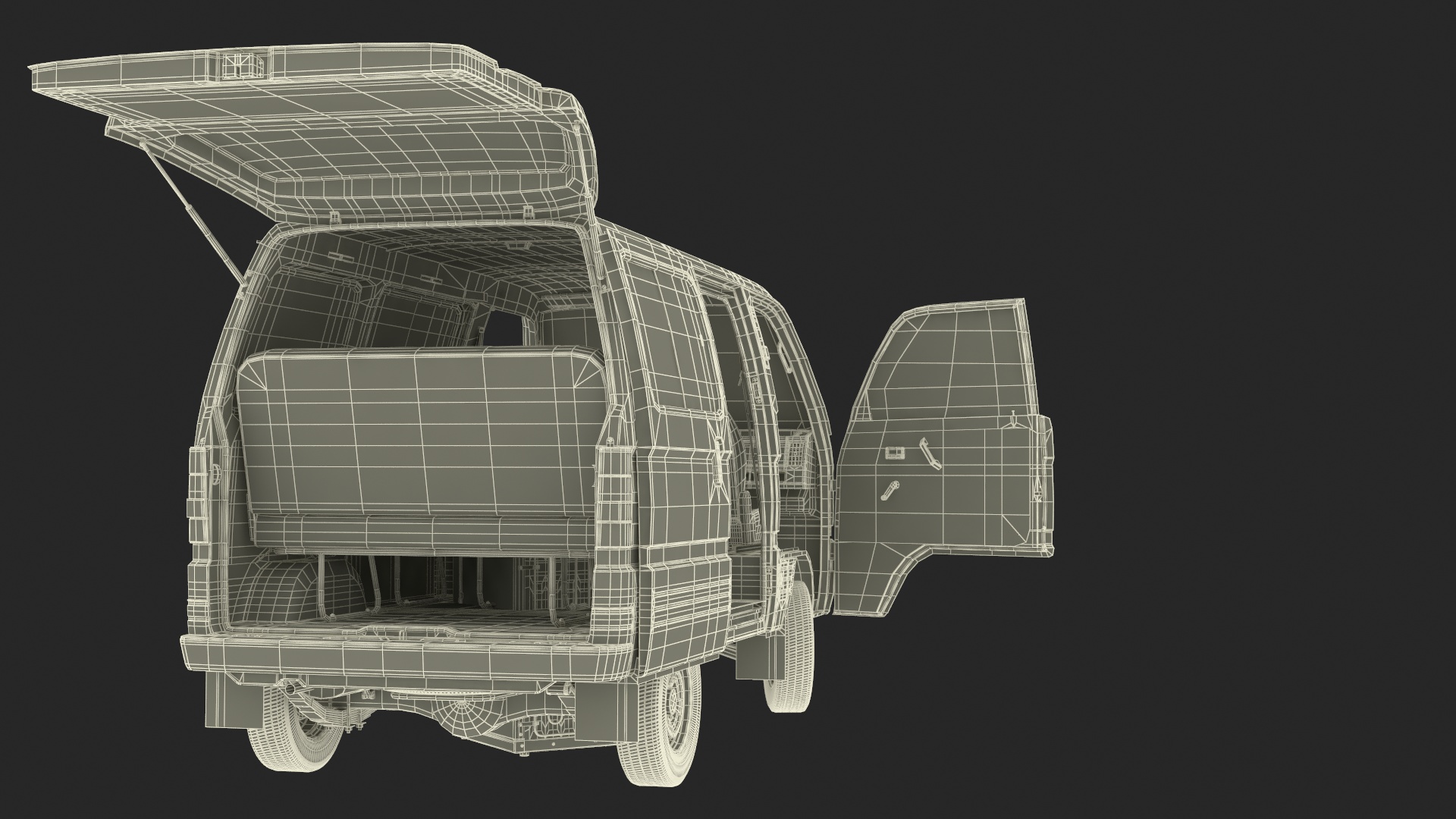 Generic Passenger Minivan Rigged 3D