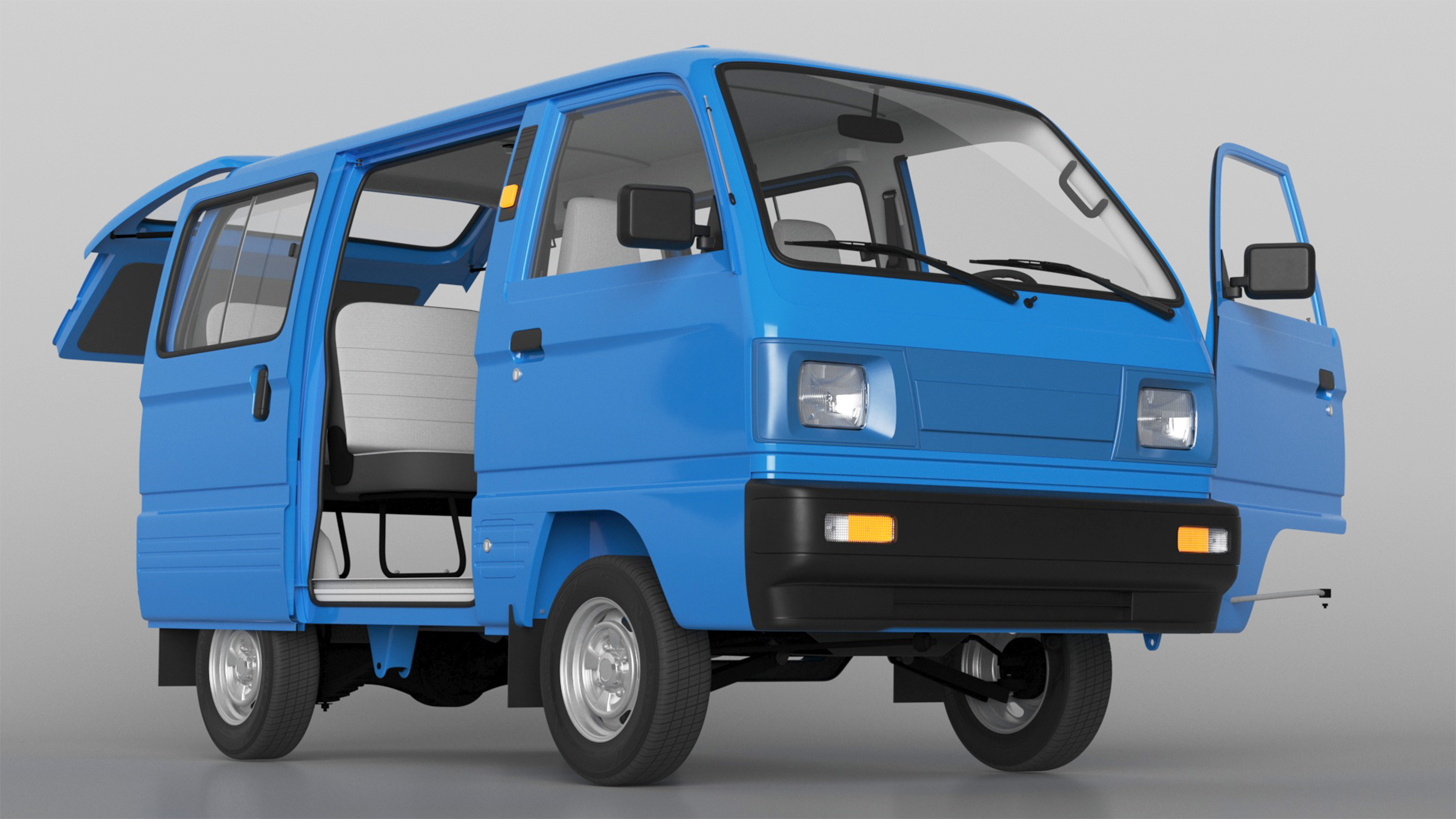 Generic Passenger Minivan Rigged 3D