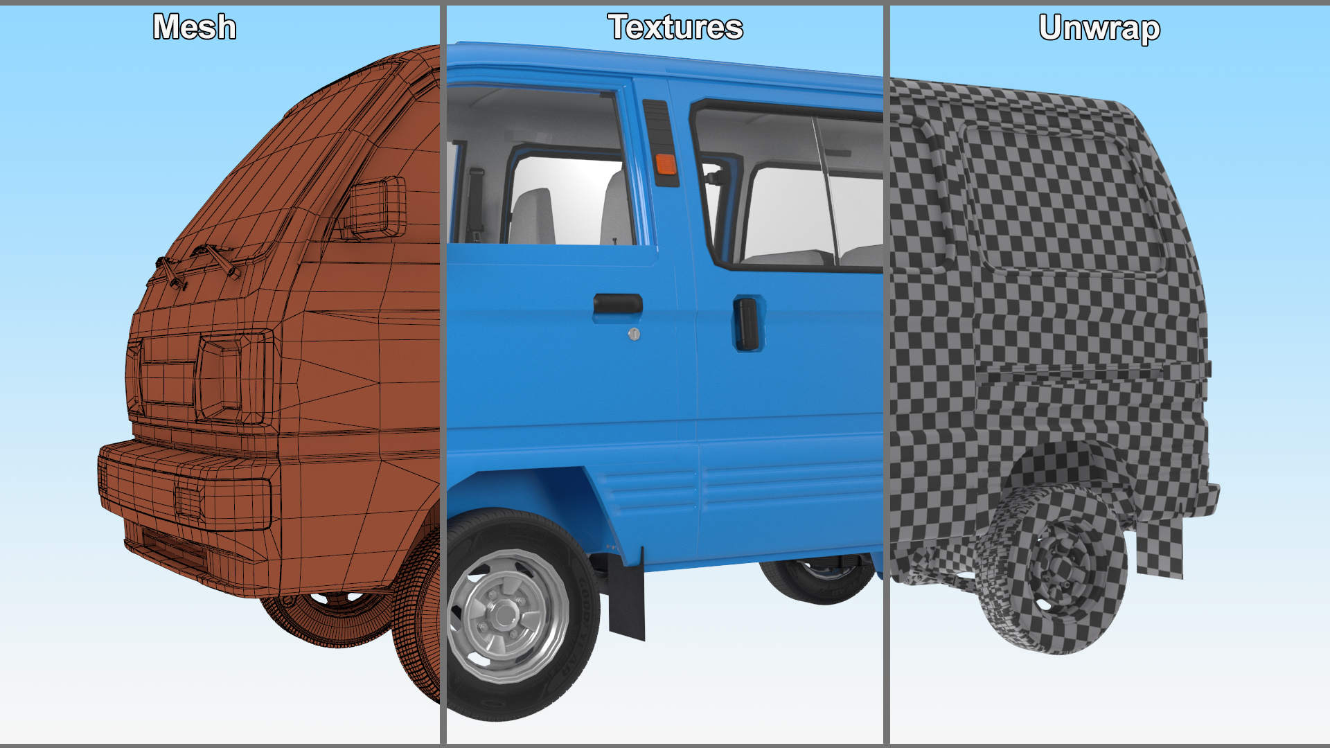 Generic Passenger Minivan Rigged 3D