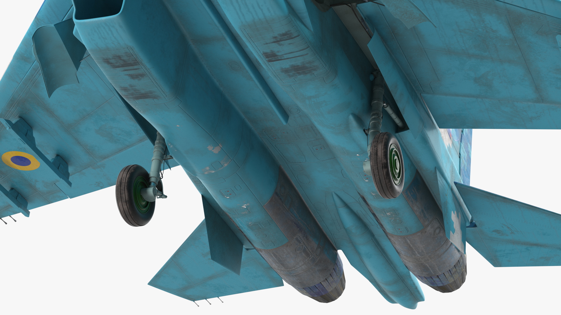 Su-27 Sukhoi Ukrainian Air Force Jet Old Rigged 3D