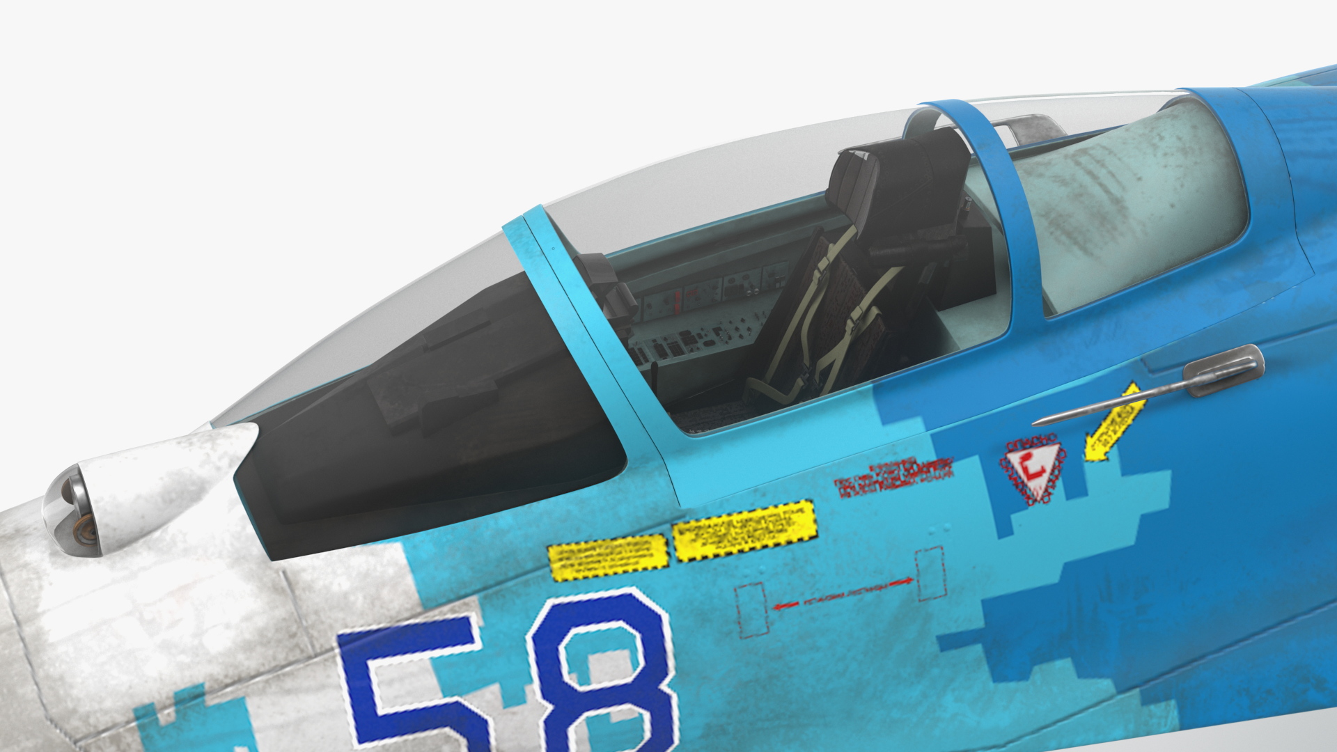Su-27 Sukhoi Ukrainian Air Force Jet Old Rigged 3D