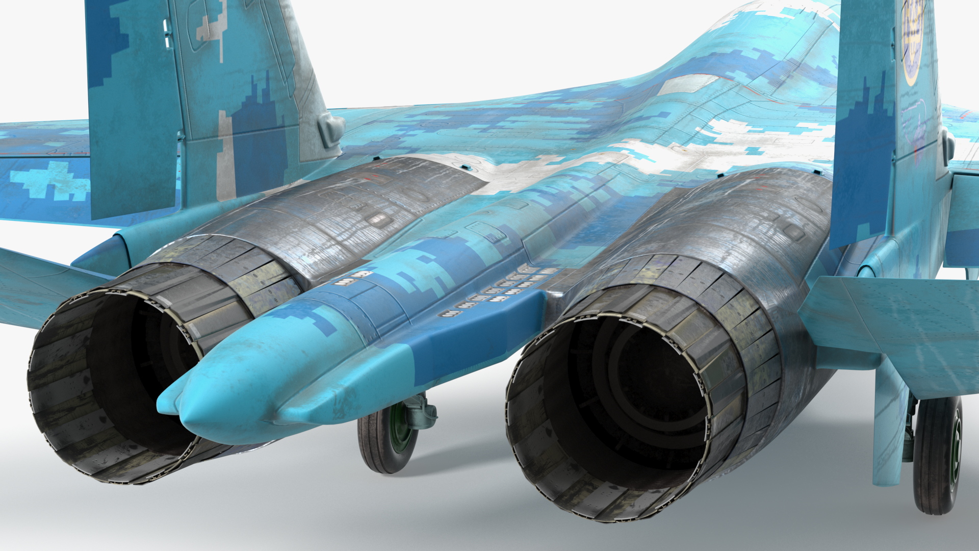 Su-27 Sukhoi Ukrainian Air Force Jet Old Rigged 3D