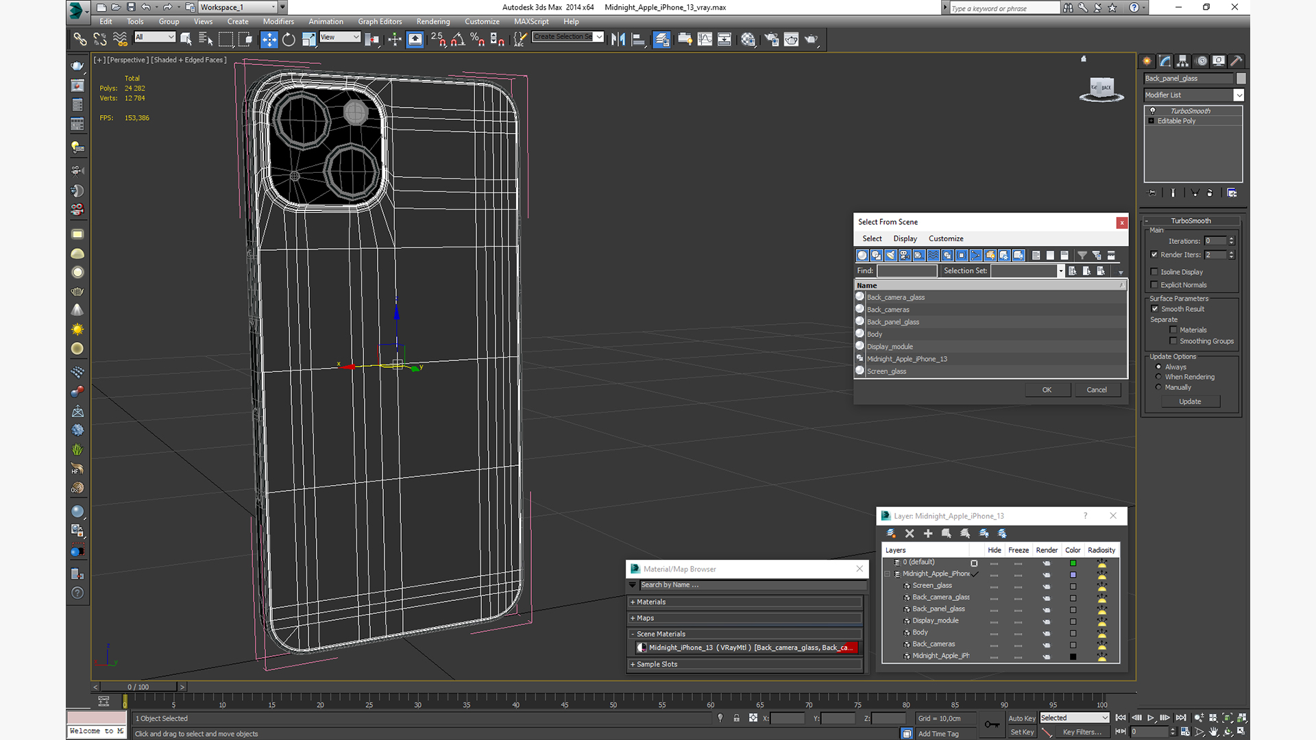 Midnight Apple iPhone 13 3D model