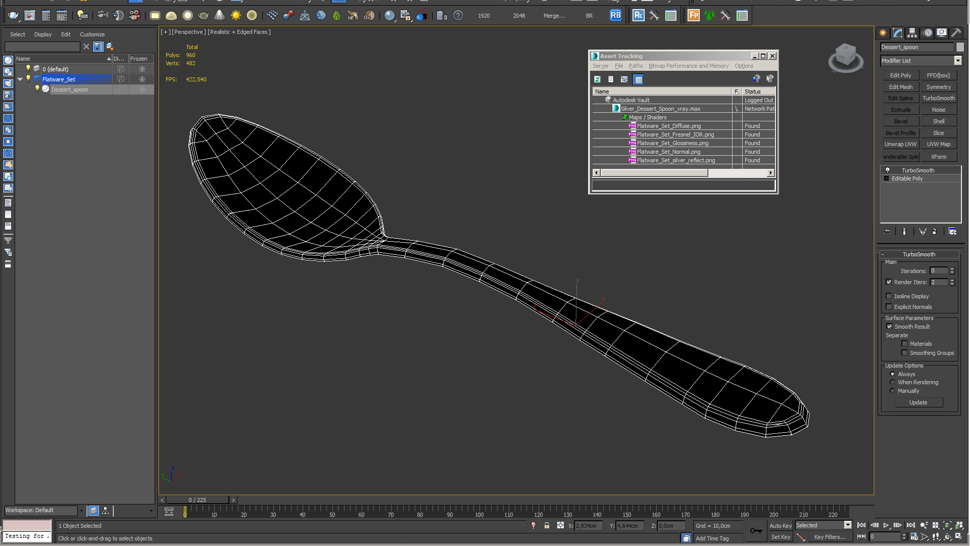 3D model Silver Dessert Spoon