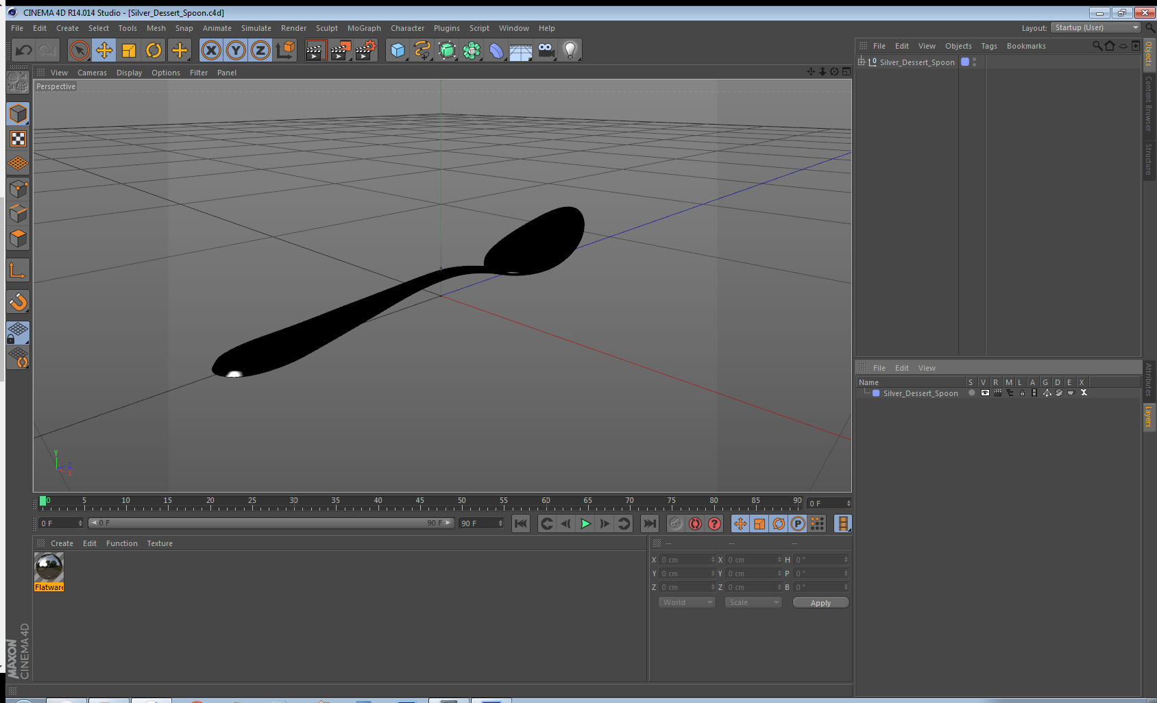 3D model Silver Dessert Spoon