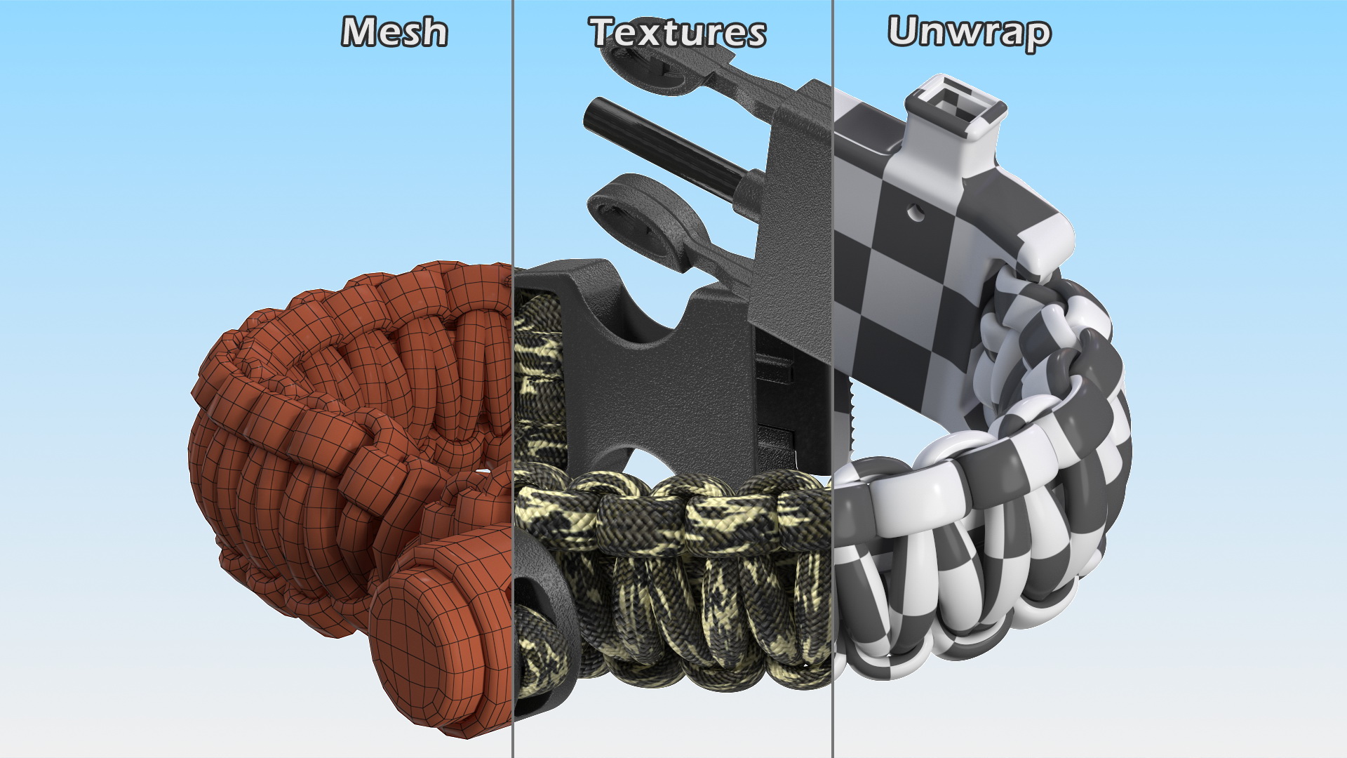 3D Tactical Paracord Bracelet Camo