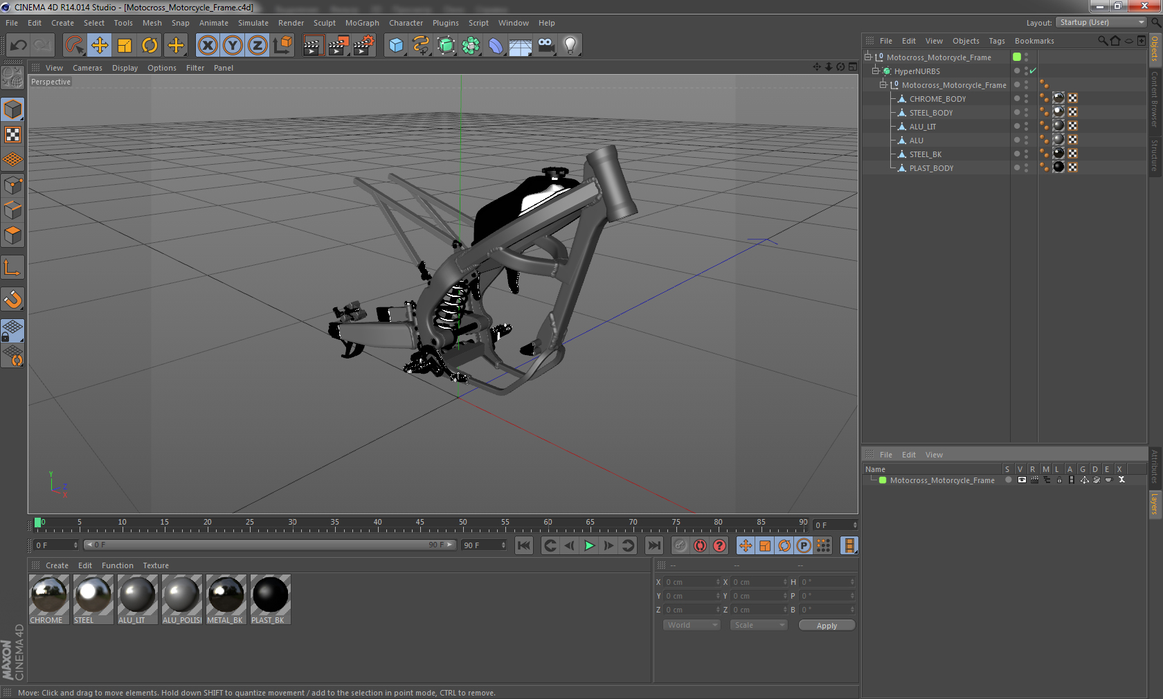 3D Motocross Motorcycle Frame