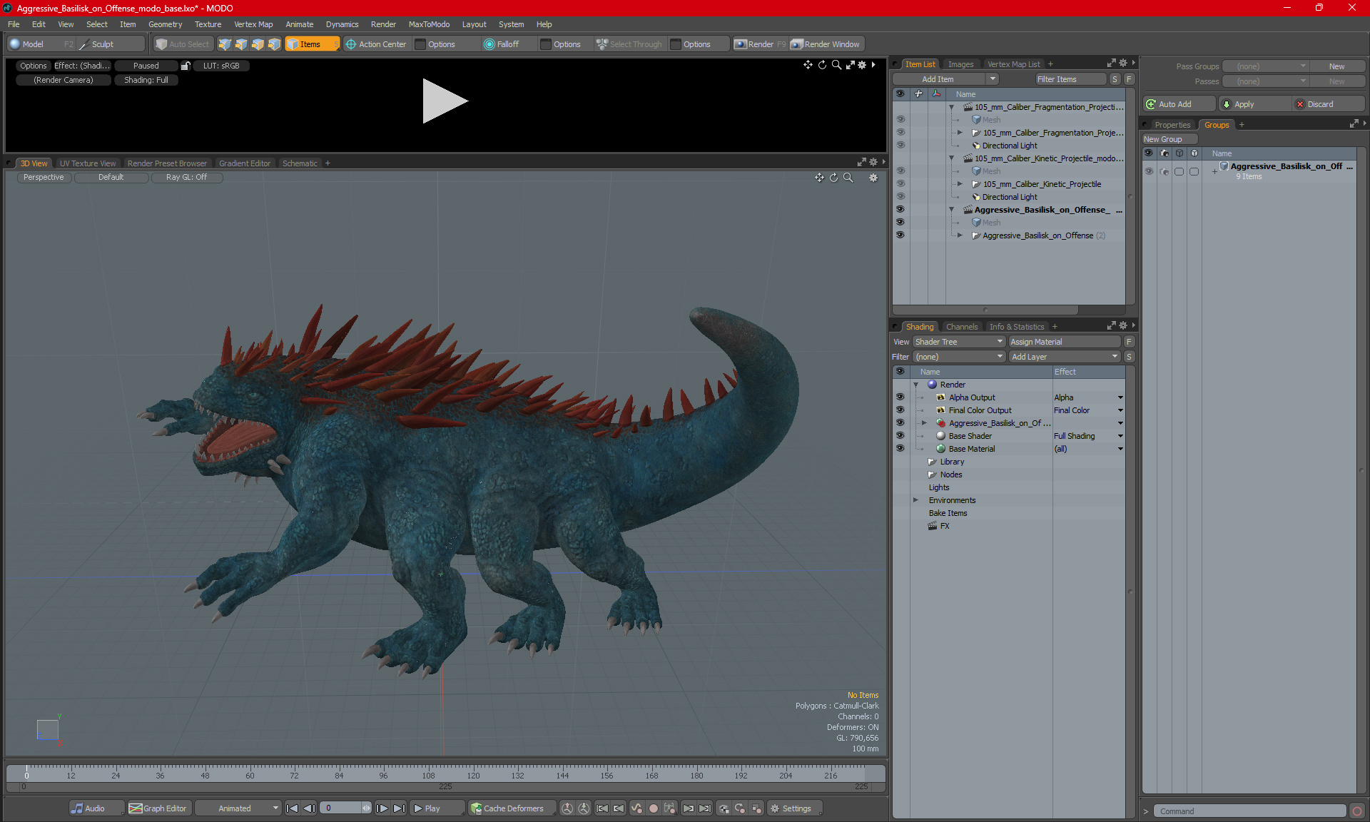 3D model Aggressive Basilisk on Offense