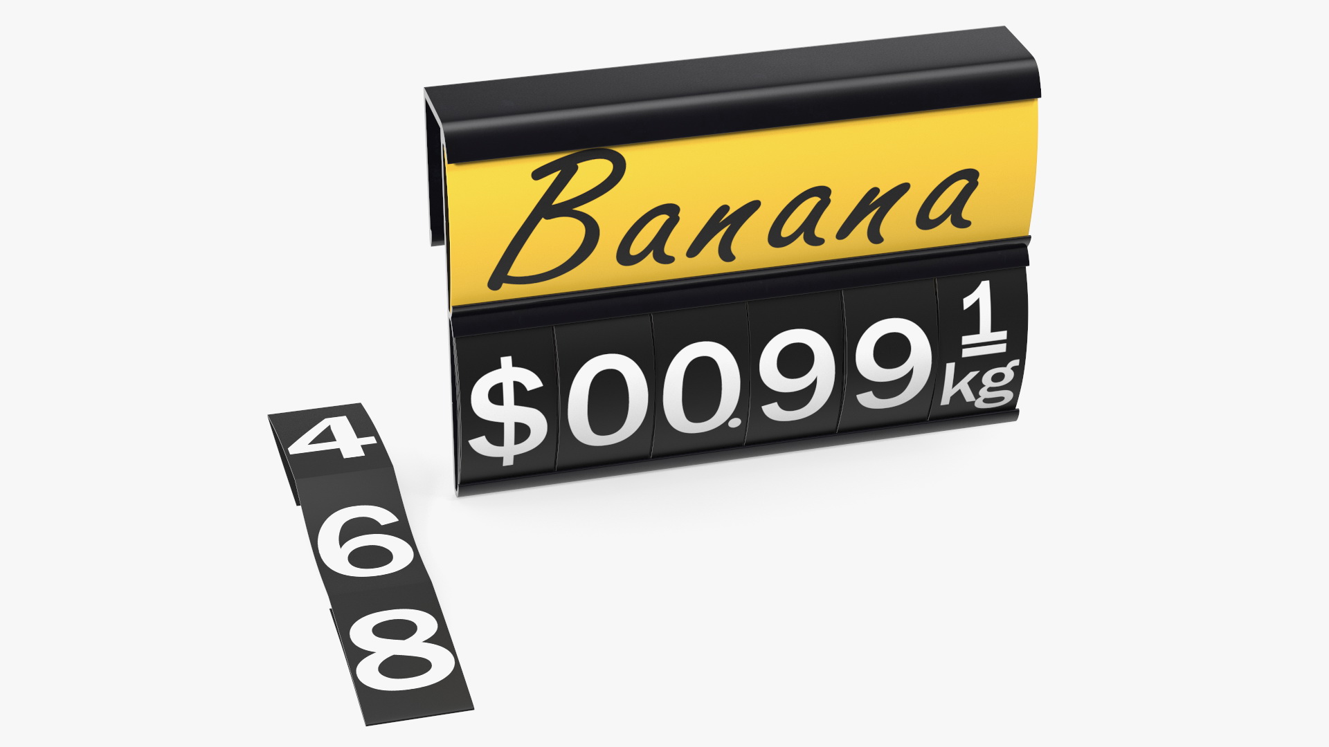 3D model Black Plastic Price Tag with Erasable Display